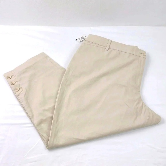 Talbots New Women’s 18WP Prefect Crop Elastic Waistband Pockets Pant - Picture 1 of 10